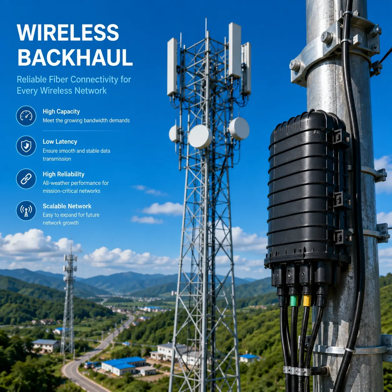 ADSS aerial fiber optic cable for smart city 5G and utility deployment