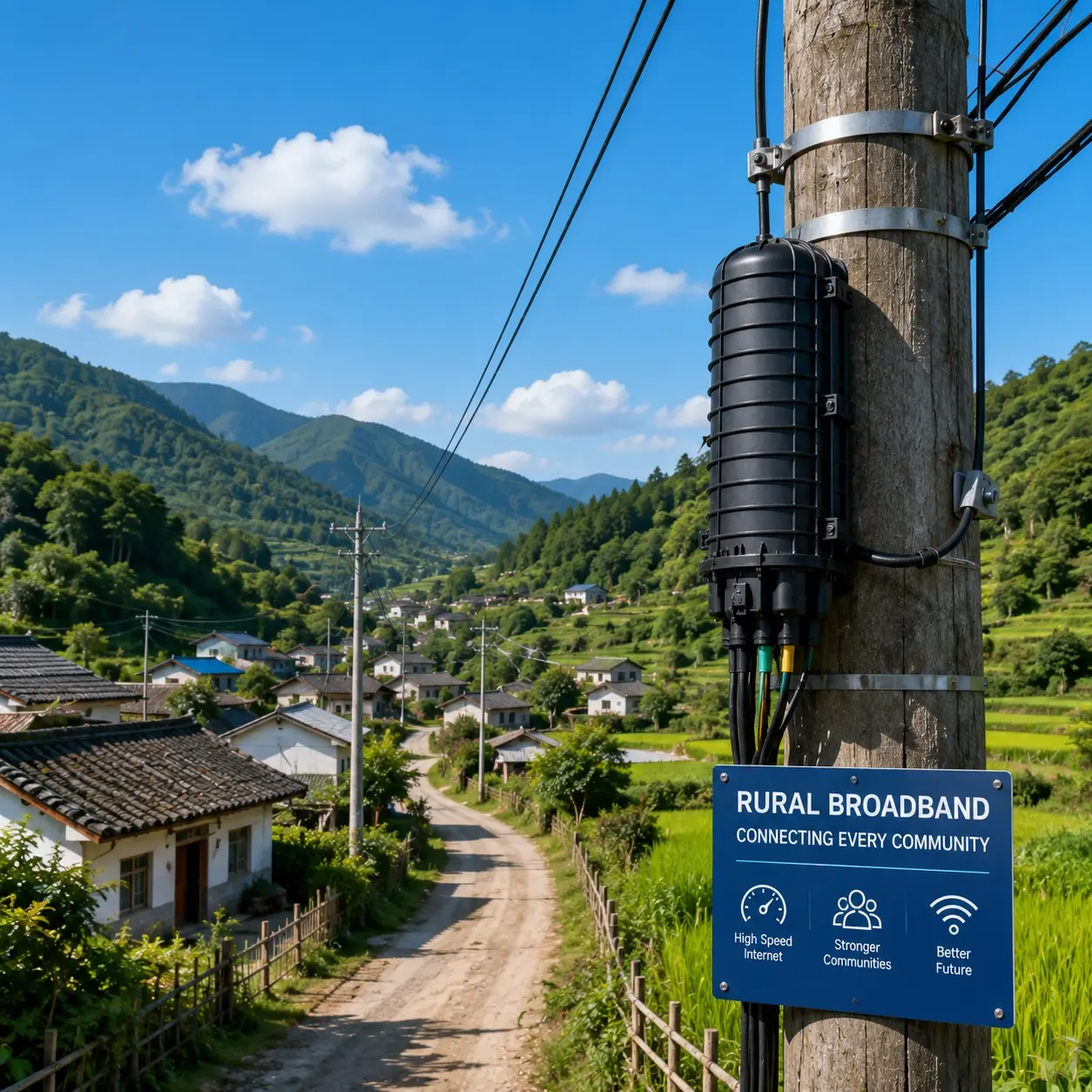 Underground fiber optic cable for rural broadband routes